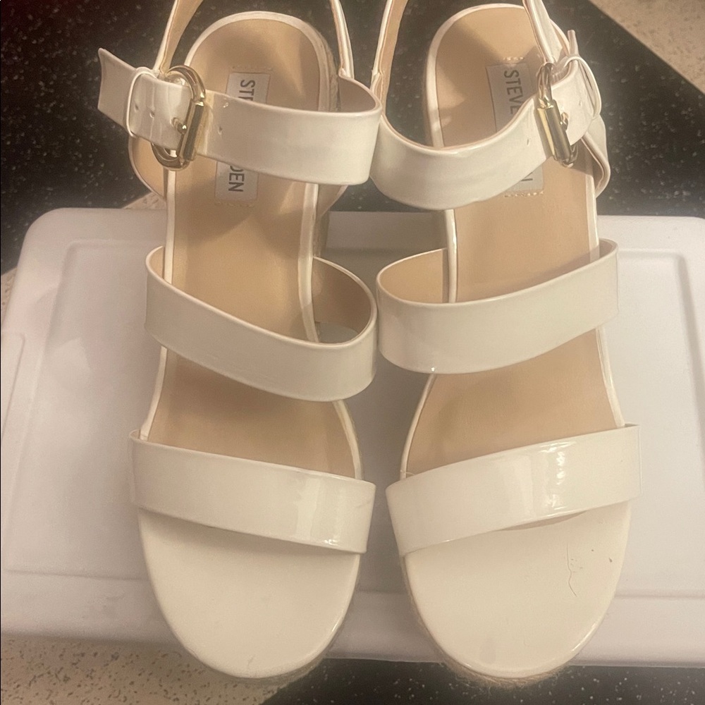 Steve Madden Cream Strappy Sandals